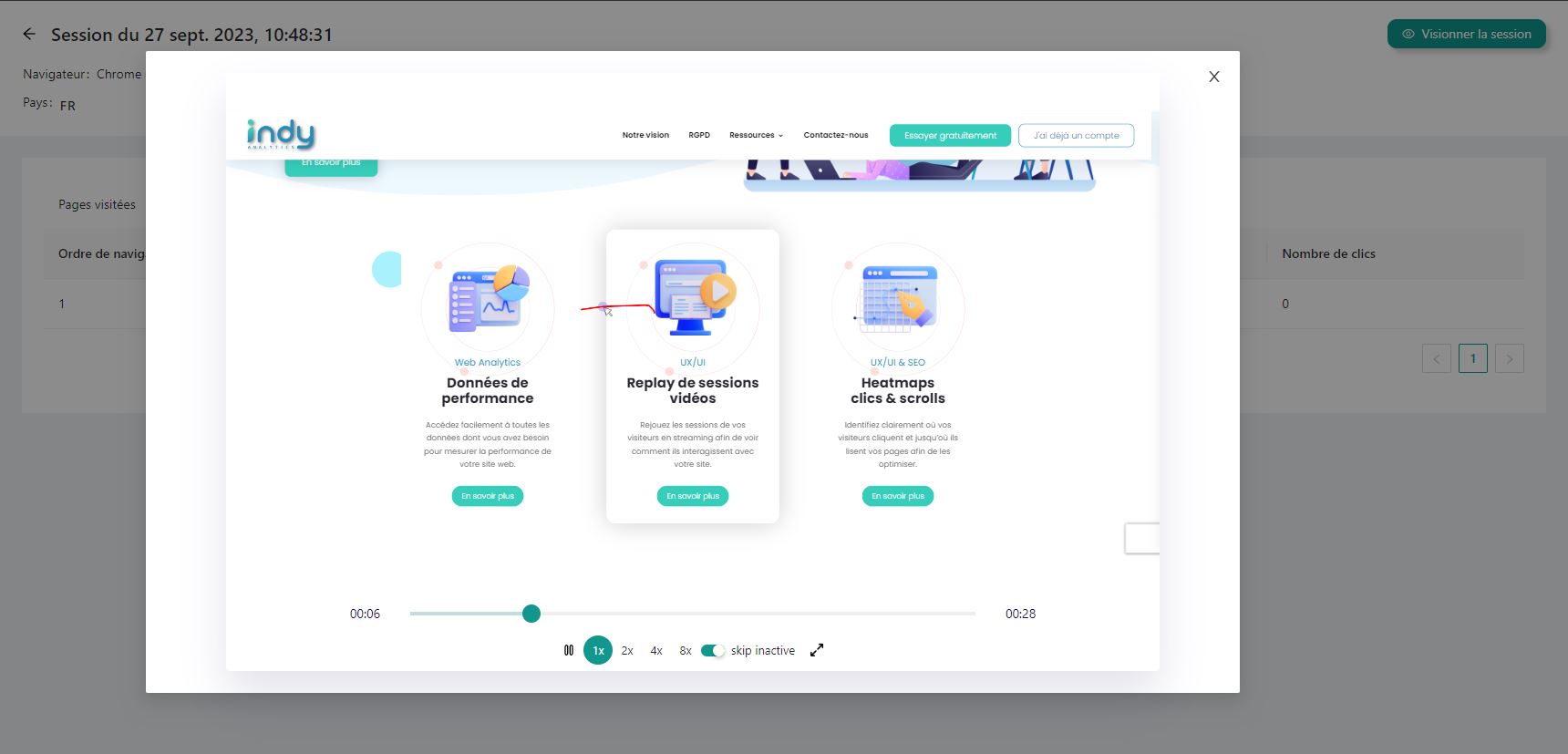 screenshot of Indy Analytics